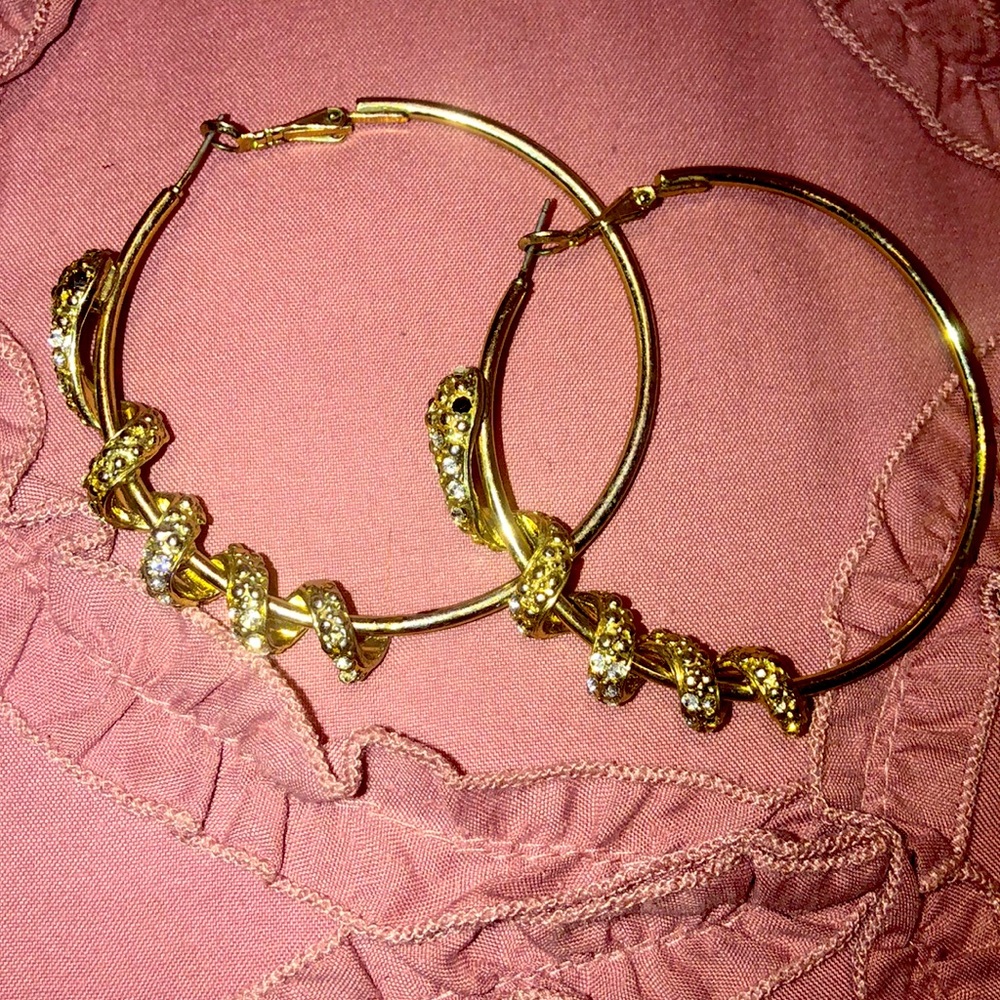 Snake round earrings